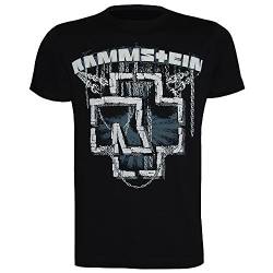 Rammstein Herren T-Shirt In Ketten, Offizielles Band Merchandise Fan Shirt schwarz mit mehrfarbigem Front Print (3XL, Schwarz) von Rammstein