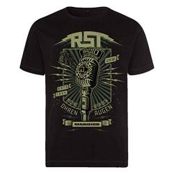 Rammstein Herren T-Shirt Radio Offizielles Band Merchandise Fan Shirt schwarz mit mehrfarbigem Front Print (L) von Rammstein