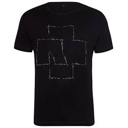 Rammstein Herren T-Shirt Stacheldraht Logo Offizielles Band Merchandise Fan Shirt schwarz mit mehrfarbigem Front Print (5XL) von Rammstein