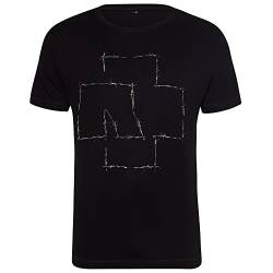 Rammstein Herren T-Shirt Stacheldraht Logo Offizielles Band Merchandise Fan Shirt schwarz mit mehrfarbigem Front Print (S) von Rammstein