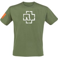 Rammstein T-Shirt - Logo - S bis XXL - für Männer - Größe S - oliv  - Lizenziertes Merchandise! von Rammstein