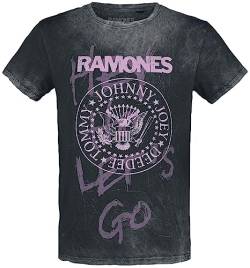 Ramones Hey Ho Let's Go Frauen T-Shirt grau L 100% Baumwolle Band-Merch, Bands von Ramones