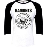 Ramones Langarmshirt - Crest - XS bis XL - für Männer - Größe XS - weiß/schwarz  - Lizenziertes Merchandise! von Ramones