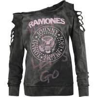 Ramones Sweatshirt - Pink Logo - S bis XXL - für Damen - Größe L - schwarz  - Lizenziertes Merchandise! von Ramones