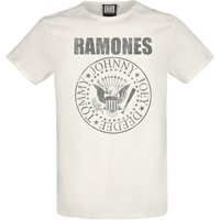 Ramones T-Shirt - Amplified Collection - Vintage Shield - S bis 3XL - für Männer - Größe XXL - weiß  - Lizenziertes Merchandise! von Ramones