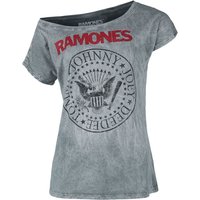 Ramones T-Shirt - Crest - M bis XXL - für Damen - Größe XL - grau  - Lizenziertes Merchandise! von Ramones