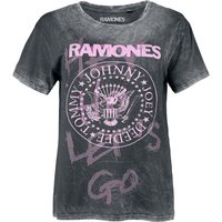 Ramones T-Shirt - Hey Ho Let's Go - S bis XXL - für Damen - Größe L - grau  - Lizenziertes Merchandise! von Ramones