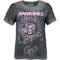 Ramones T-Shirt - Hey Ho Let's Go - S bis XXL - für Damen - Größe S - grau  - Lizenziertes Merchandise! von Ramones