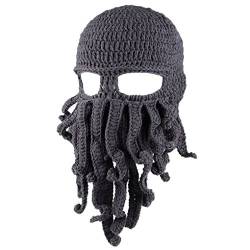 Ranboo Winter Unisex Tentakel Octopus Knit Beanie Hut Mütze Wind Ski Maske von Ranboo