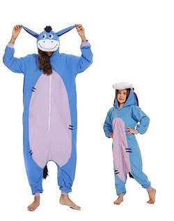 RandWind Tier Erwachsene Onesie Halloween Kostüme Tiere Schlafen Pyjamas(Donkey-L) von RandWind