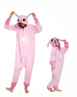 RandWind Tier Erwachsene Onesie Halloween Kostüme Tiere Schlafen Pyjamas(PinkStitch-S) von RandWind