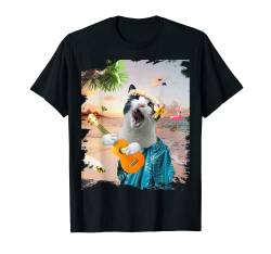Aloha Hawaiian Cat Kitty Spiel-Ukulele Strand lustig T-Shirt von Random Galaxy