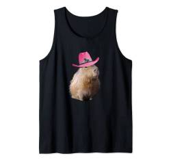 Capybara Cowboyhut mit rosa Cowboyhut, lustig, niedlich Tank Top von Random Galaxy