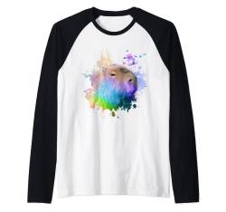 Capybara Regenbogen-Tropf Raglan von Random Galaxy