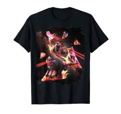 Galaxy Laser Cat - Space Pizza Katzen mit Lazer Eyes T-Shirt von Random Galaxy