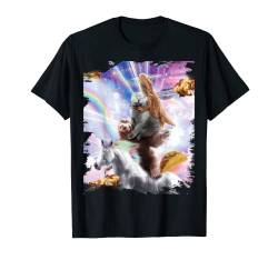 Laser Eyes Space Bartdrache Katze Faultier Einhorn T-Shirt von Random Galaxy