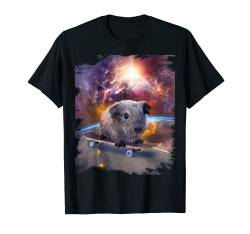 Meerschweinchen auf Skateboard im Weltraum T-Shirt von Random Galaxy