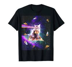 Pizza Katze - Regenbogen-Laser, Taco, Burrito T-Shirt von Random Galaxy