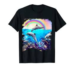 Regenbogen-Delfin Unterwasser-Ozean-Delfine T-Shirt von Random Galaxy