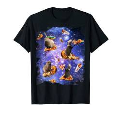 Space Capybara auf Pizza Taco, Galaxie Capybaras Lustig T-Shirt von Random Galaxy