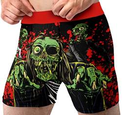 Horror-Boxershorts für Herren, gruseliger Zombie-Stil, lustige Halloween-Unterwäsche, schwarz, X-Large von Random Stock Apparel