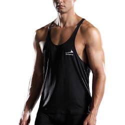 Rane Sports Herren Bodybuilding Athletic Workout Tank Top Y Back Fitness Tank ärmelloses Gym-Weste Schwarz L von Rane Sports