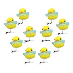 Ranley Lustige Enten-Haarnadeln,Entenförmige Haarnadel - Plüsch Gelbe Ente Haarnadel - 10 Stück gelbe Enten-Design-Plüsch-Haarnadel-Kollektion für Kinder, Frauen, Mädchen von Ranley