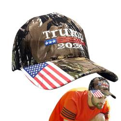 Ranley Trump-Kappen für Männer 2024,Trump 2024-Kappe, Unisex Baseball Cap 2024 Hut, Gestickte Trump-Mütze mit amerikanischer Flagge, verstellbare Baseballmützen für Männer und Frauen von Ranley