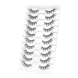 10 Paar Wiederverwendbare Wimpern Natürliche Falsche Wimpern Make Up Lang Gefälschte Wimpern Faux Cilios Make Up Beauty Tool Weiche Und Bequeme Hochzeitswimpern Wimpern Aus Fasern von Ranuw