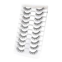 10 Paar Wiederverwendbare Wimpern Natürliche Falsche Wimpern Make Up Lang Gefälschte Wimpern Faux Cilios Make Up Beauty Tool Weiche Und Bequeme Hochzeitswimpern Wimpern Aus Fasern von Ranuw