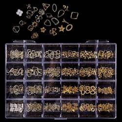 24 Gitter Luxuriöse 3D Nagelanhänger Nieten Nagel Strasssteine Edelsteine Nagelkunst 3D Strasssteine Kunsthandwerk Diamanten Kristalljuwelen Steine Mode Nageldesign Sets von Ranuw