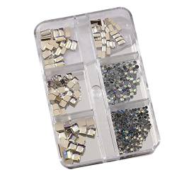 6 Fächer Vielseitig Funkelnde Kristalle Mit Flacher Rückseite Mini Kunst Strassstein Kollektion Nagel Diamant Dekorationszubehör Nail Art Strassstein Set Kristalle Mit Flacher Rückseite von Ranuw