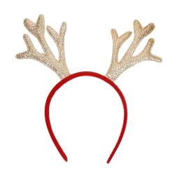 Haarschmuck mit Hirschgeweih, Weihnachtszubehör, für Damen und Mädchen, elastisches Haarband, niedliche Kopfbedeckung, Haarband von Ranuw