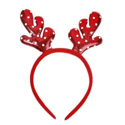 Haarschmuck mit Hirschgeweih, Weihnachtszubehör, für Damen und Mädchen, elastisches Haarband, niedliche Kopfbedeckung, Haarband von Ranuw
