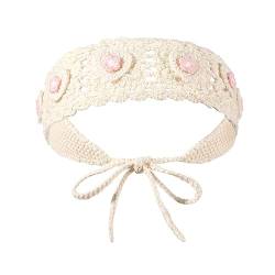 Häkel Turban Mit Blumen/Herzmuster Heißer Mädchen Elastischer Haarschal Hohles Stirnband Für Frauen Die Fotos Machen Haar Accessoire Häkel Haarband Für Frauen Sonnenbeständiges Häkel Haarband von Ranuw