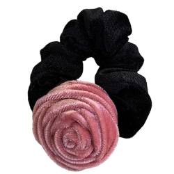 Handgefertigte Haargummis mit Rosenblüten für Frauen und Mädchen, Vintage-Blumen-Haarbänder, elastisches Pferdeschwanz-Halter, Stirnband verleiht Frisuren Charme von Ranuw