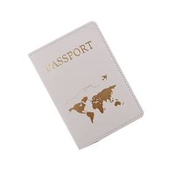 PU-Leder Reisepasshülle für Karten Reisepasshalter Brieftasche Dokumentenorganizer Fall Unverzichtbares Reisezubehör, grau, Gray, Modern von Ranuw
