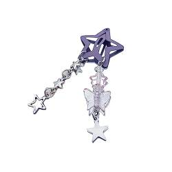 Ranuw Fashion Star Haarspange Haarnadel Für Frauen Und Mädchen Süßer Mond Stern Fransen Snap Clip Fashion Star Haarspangen Ornament Fransen Haarnadel von Ranuw