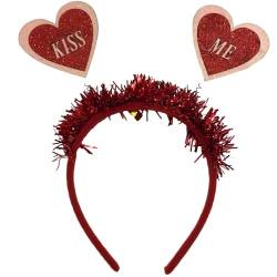 Valentinstags-Stirnband für Damen mit Herz-Lametta, zarte Stirnbänder, rutschfest, süße Haarbänder, Abschlussballzubehör, Lametta-Stirnband, Weihnachts-Lametta-Stirnband für Mädchen von Ranuw