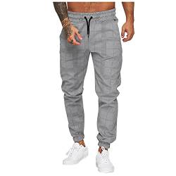 Raopuzi Herren Herbst und Winter Casual Lose Gestreifte Kordelzug Sport Jogginghose Jogginghose für Herren Farbverlauf Sweathose Lange Sport Hose Weich Jogger Trainingshose (Grau, XL) von Raopuzi