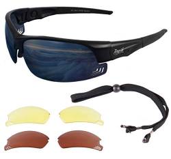 Rapid Eyewear Brille: ‘Edge Black’ SONNENBRILLE Für PILOTEN mit wechselgläsern. Entsprechen den Empfehlungen der Luftfahrtbehörde. Piloten Sonnenbrille für Damen und Herren von Rapid Eyewear