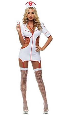 Rapidly Damen Negligee Nachtwäsche Krankenschwester Kostüms Nachthemd Nachtkleid Lingerie Dessous Set Kleid Spitze Reizwäsche Sleepwear von Rapidly