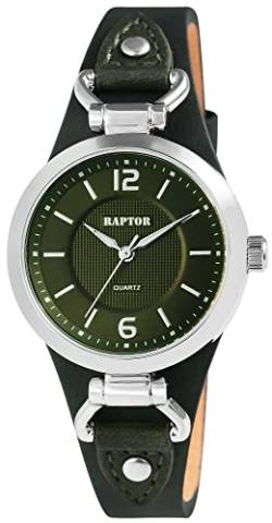 Raptor Classic Damen-Uhr Unterlegband Leder Leuchtzeiger Analog Quarz RA10148 von Raptor