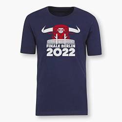 Rasenballsport Leipzig T-Shirt zum Pokalfinale 2021/22 RBL Navy Erwachsenen Shirt Unisex Größe XXL, Blau von Rasenballsport Leipzig