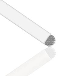 50 Stück Microblading Nadeln Nano U21 0,15 mm Semi-Permanent-Makeup für Künstler Weiße Microblading Klinge (U21) von Rasmet