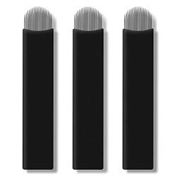 50 Stück schwarze Microblading Nadeln 18U 0,18 mm Klinge Permanent Makeup Tattoo Nadeln für manuellen Stift Verfügbare Größe 12U, 14U, 16U, 18U, 9F, 12F, 14F, 16F, 18F, 21F (18U) von Rasmet