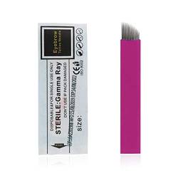 50 Stücke Rosa Microblading Nadeln Nano 0,18mm Permanente Makeup Tätowierungsnadel Verfügbare Größe 18U 12 Slope 14 Slope (14 Slope) von Rasmet
