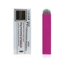 50 Stücke Rosa Microblading Nadeln Nano 0,18mm Permanente Makeup Tätowierungsnadel Verfügbare Größe 18U 12 Slope 14 Slope (18U) von Rasmet
