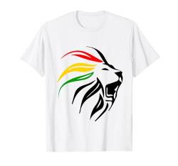 Jah Love, Rasta-Löwe, Löwe von Juda, Iron Lion Zion T-Shirt von Rasta Live Up Apparel