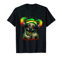 Rasta Reggae Koala Bear Hippie Reggae Musik Kopfhörer T-Shirt von Rasta Reggae Roots